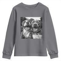 Pitbull Selfie Meme Youth Sweatshirt Funny Dog Lover Graphic