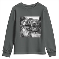 Pitbull Selfie Meme Youth Sweatshirt Funny Dog Lover Graphic
