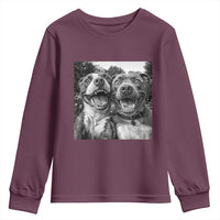 Pitbull Selfie Meme Youth Sweatshirt Funny Dog Lover Graphic