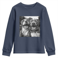 Pitbull Selfie Meme Youth Sweatshirt Funny Dog Lover Graphic