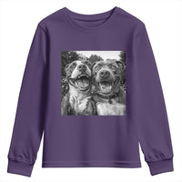 Pitbull Selfie Meme Youth Sweatshirt Funny Dog Lover Graphic