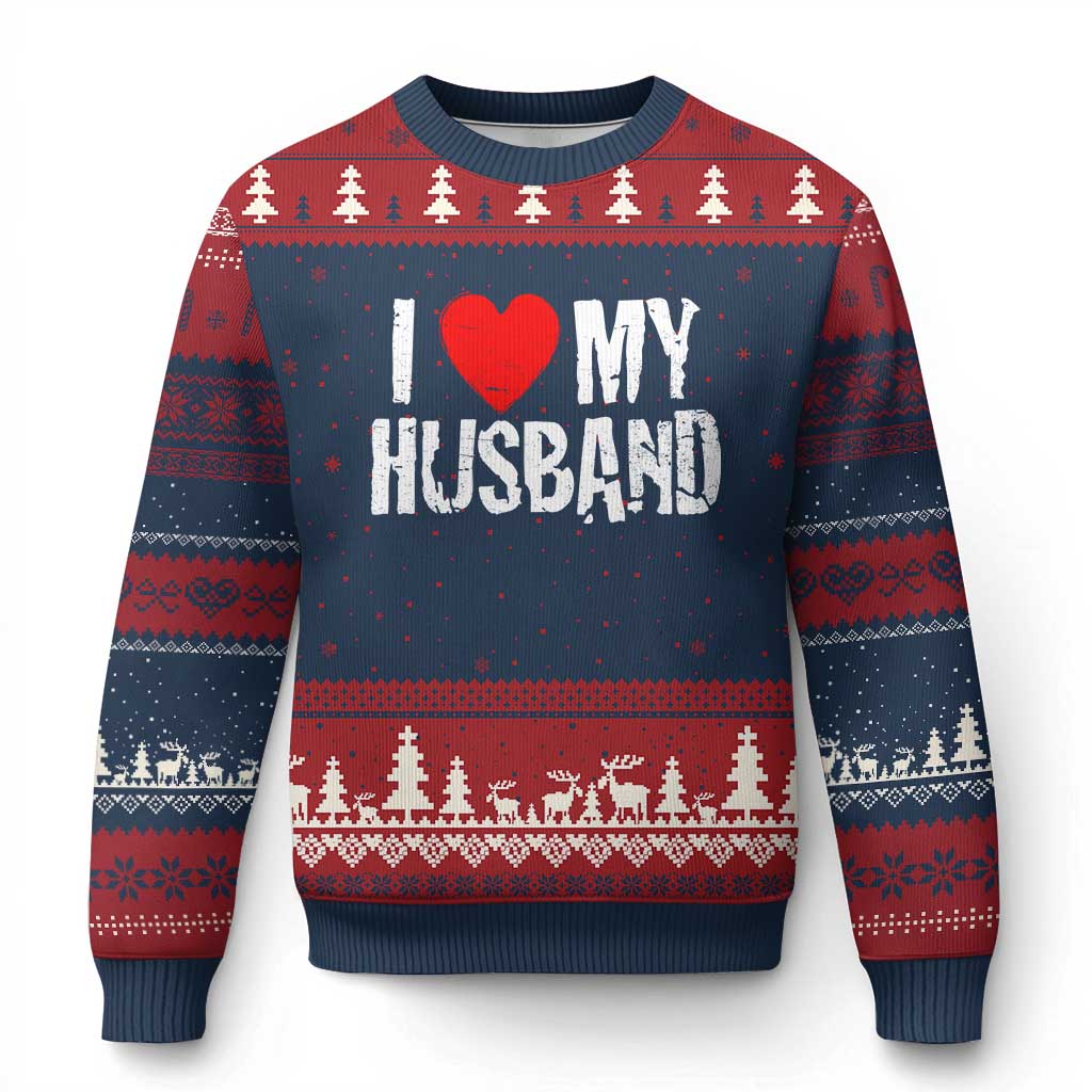 Cool Marriage Humor Gift For Wife Ugly Christmas Sweater I Love My Husband