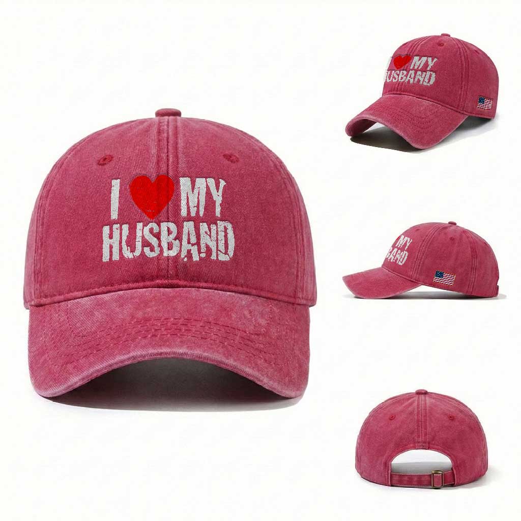 Cool Marriage Humor Gift For Wife Washed Cotton Baseball Cap I Love My Husband