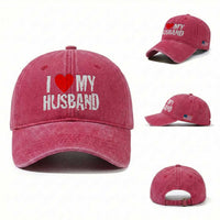 Cool Marriage Humor Gift For Wife Washed Cotton Baseball Cap I Love My Husband
