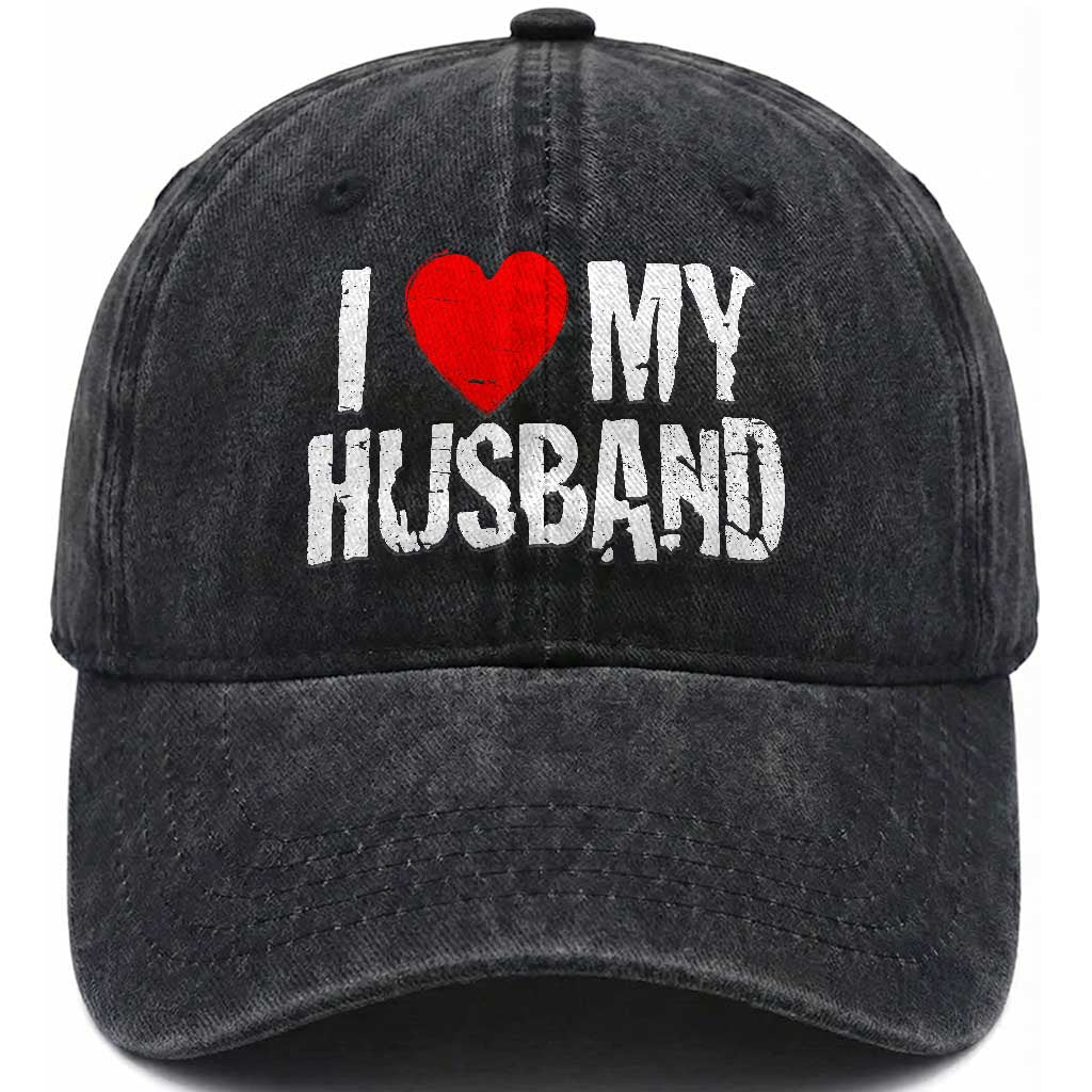 Cool Marriage Humor Gift For Wife Washed Cotton Baseball Cap I Love My Husband
