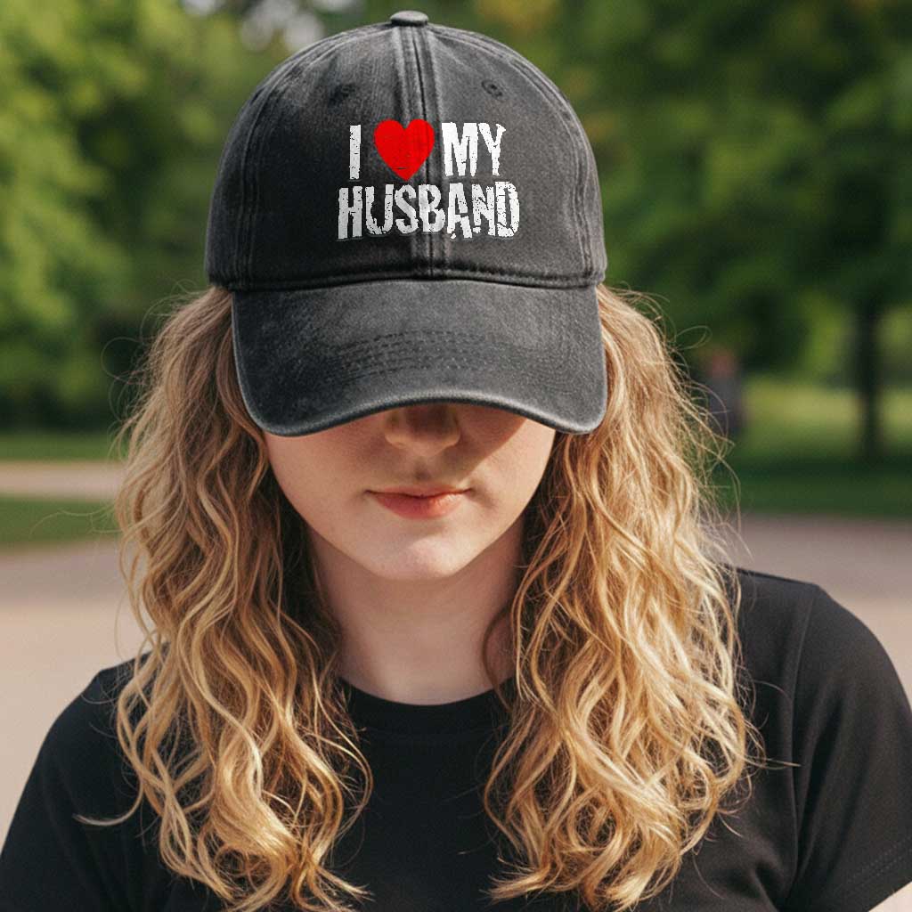 Cool Marriage Humor Gift For Wife Washed Cotton Baseball Cap I Love My Husband