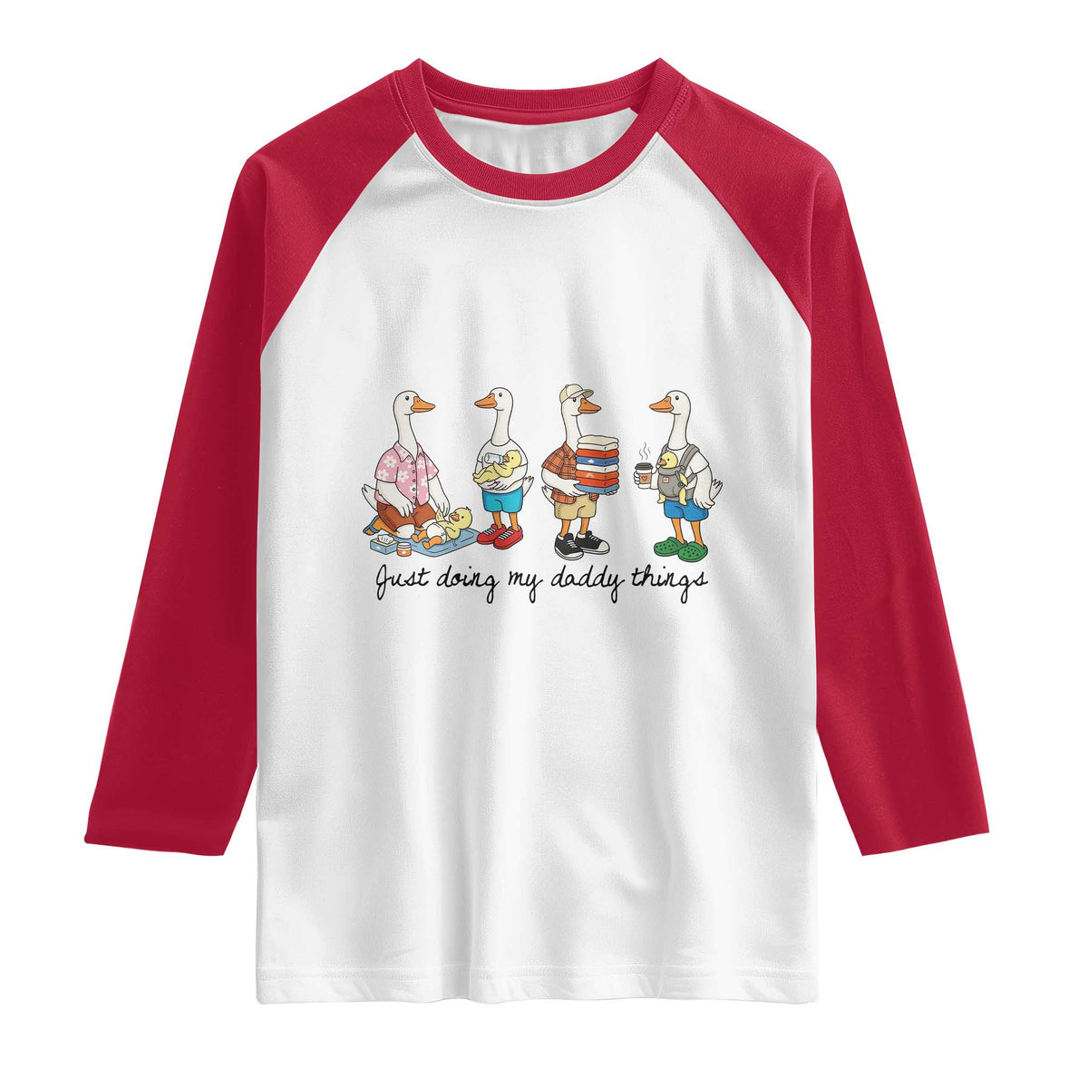 Funny Goose Just Doing My Daddy Things Raglan Shirt Fathers Day Gift