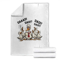 Funny Duck Dad Daaad Dad Dad Throw Blanket Tired Dad Life Fathers Day Graphic