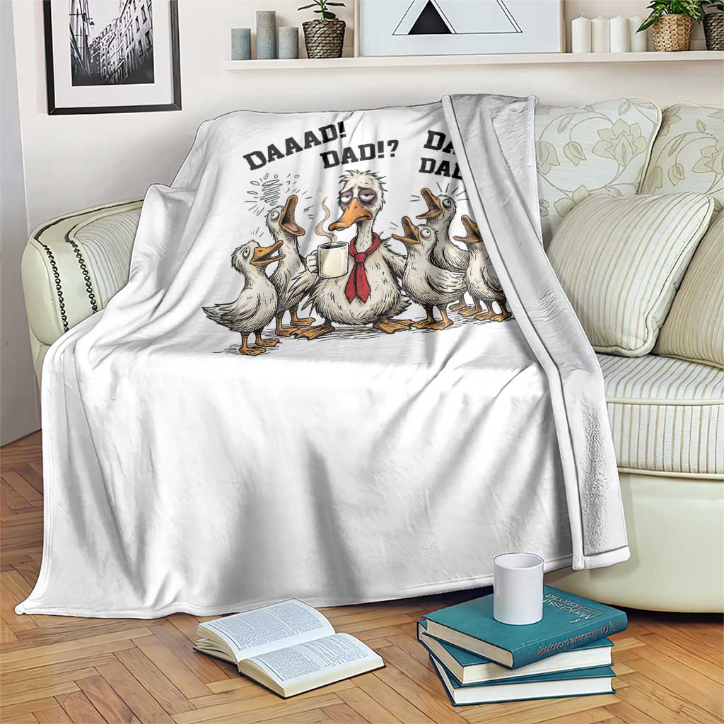 Funny Duck Dad Daaad Dad Dad Throw Blanket Tired Dad Life Fathers Day Graphic