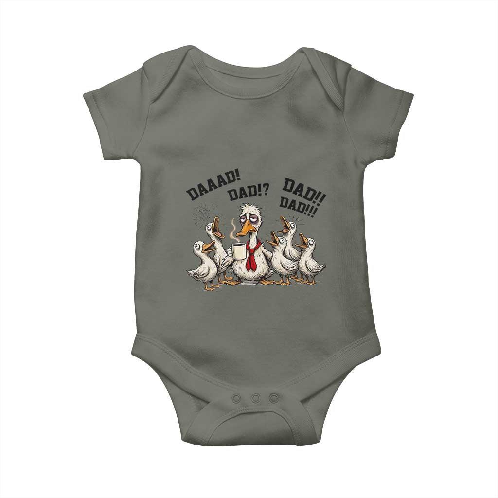 Funny Duck Dad Daaad Dad Dad Baby Onesie Tired Dad Life Fathers Day Graphic