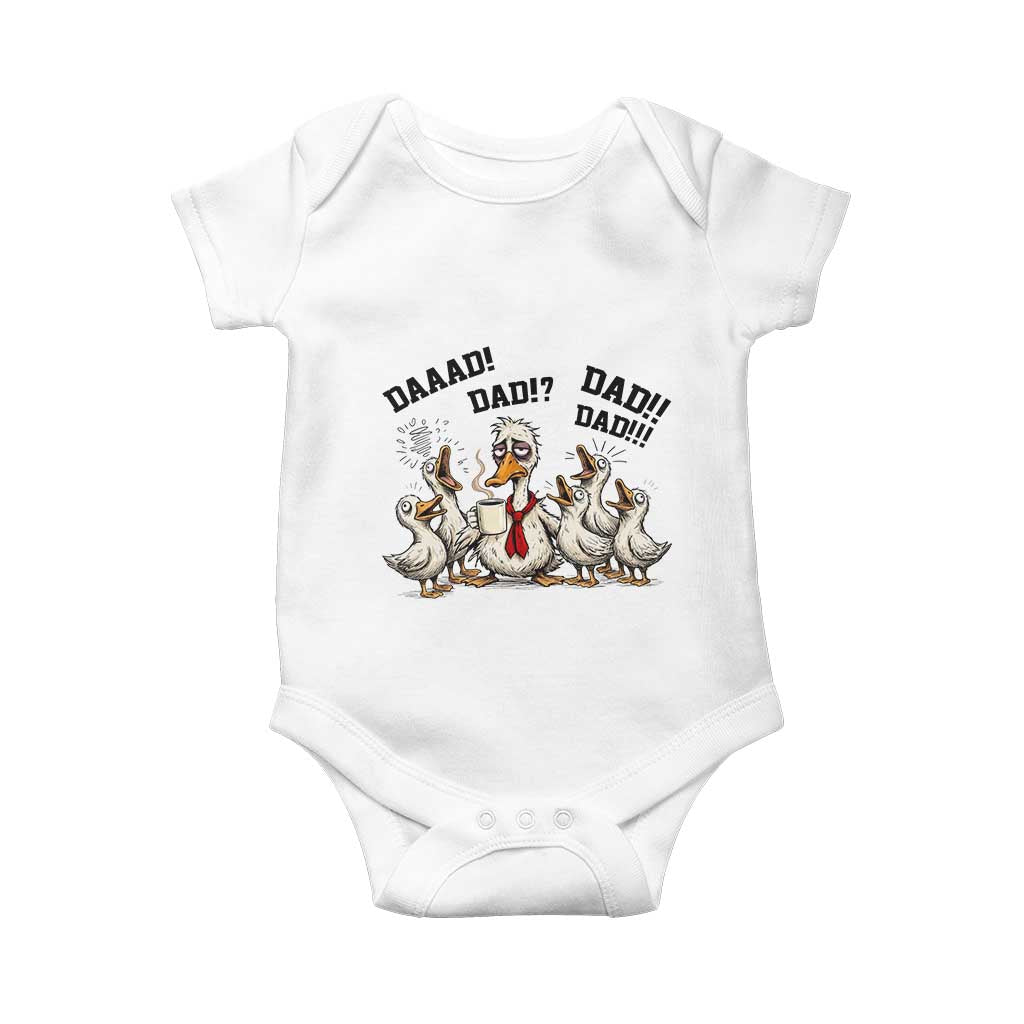 Funny Duck Dad Daaad Dad Dad Baby Onesie Tired Dad Life Fathers Day Graphic