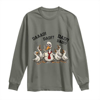 Funny Duck Dad Daaad Dad Dad Long Sleeve Shirt Tired Dad Life Fathers Day Graphic