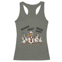 Funny Duck Dad Daaad Dad Dad Racerback Tank Top Tired Dad Life Fathers Day Graphic
