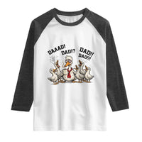 Funny Duck Dad Daaad Dad Dad Raglan Shirt Tired Dad Life Fathers Day Graphic