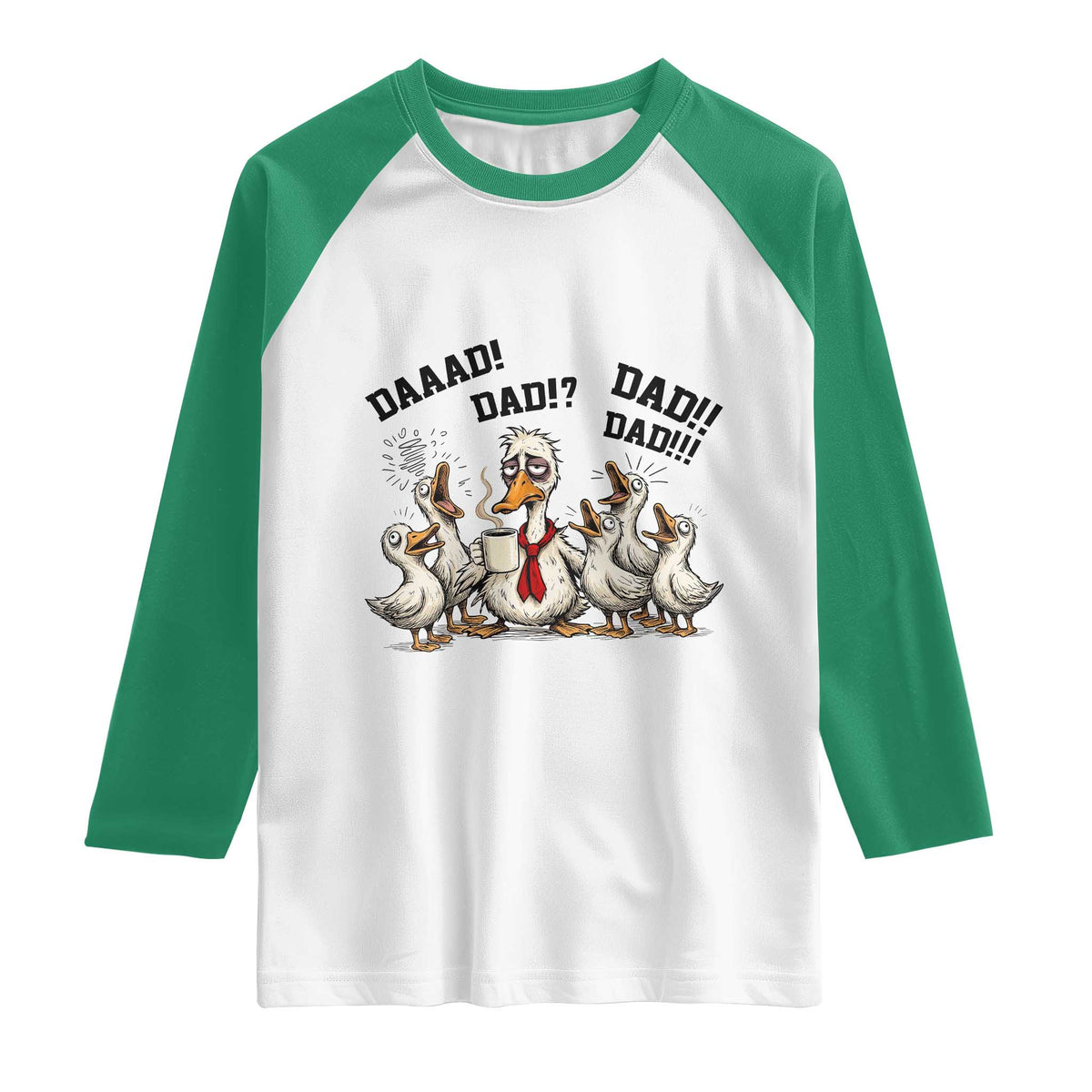Funny Duck Dad Daaad Dad Dad Raglan Shirt Tired Dad Life Fathers Day Graphic