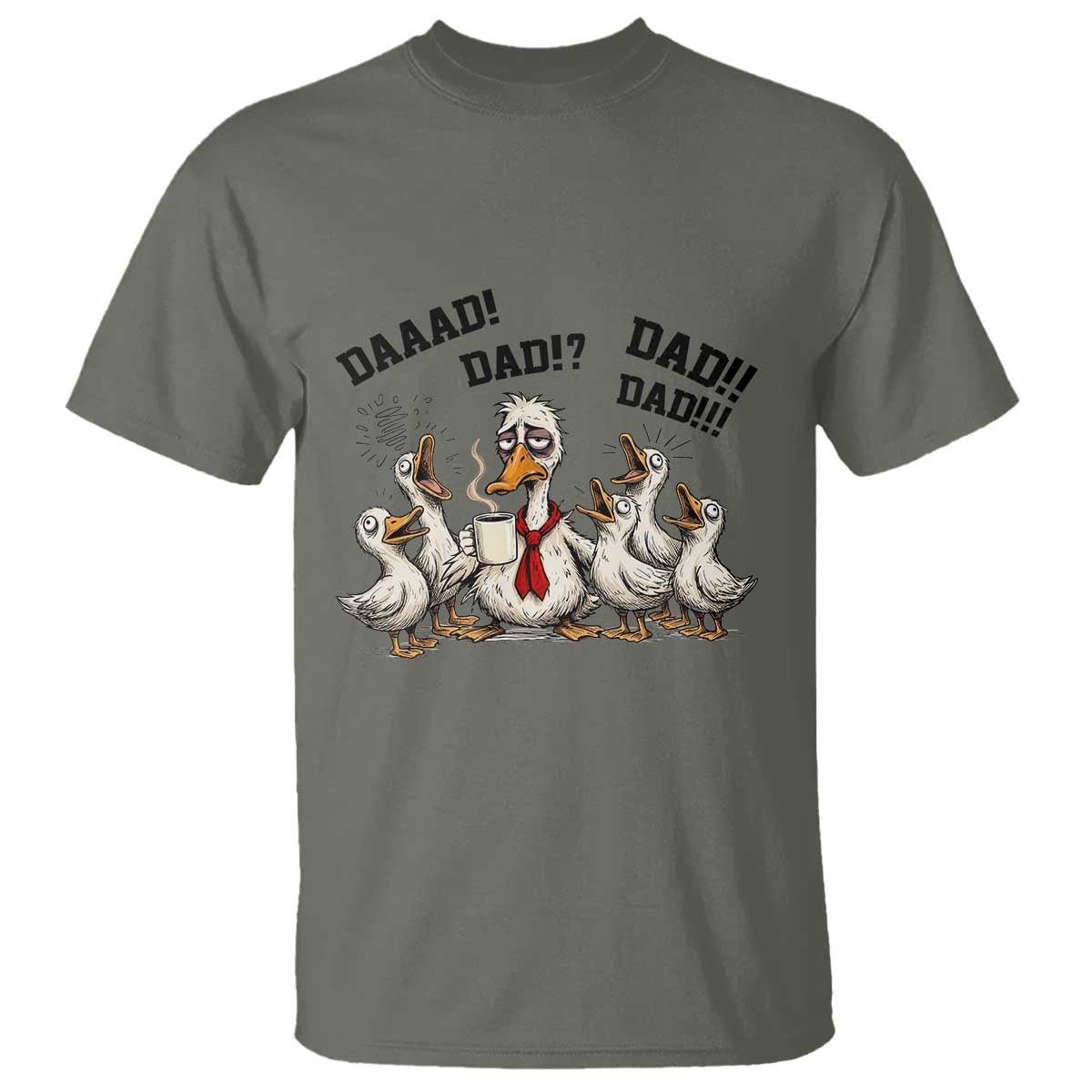 Funny Duck Dad Daaad Dad Dad T Shirt Tired Dad Life Fathers Day Graphic