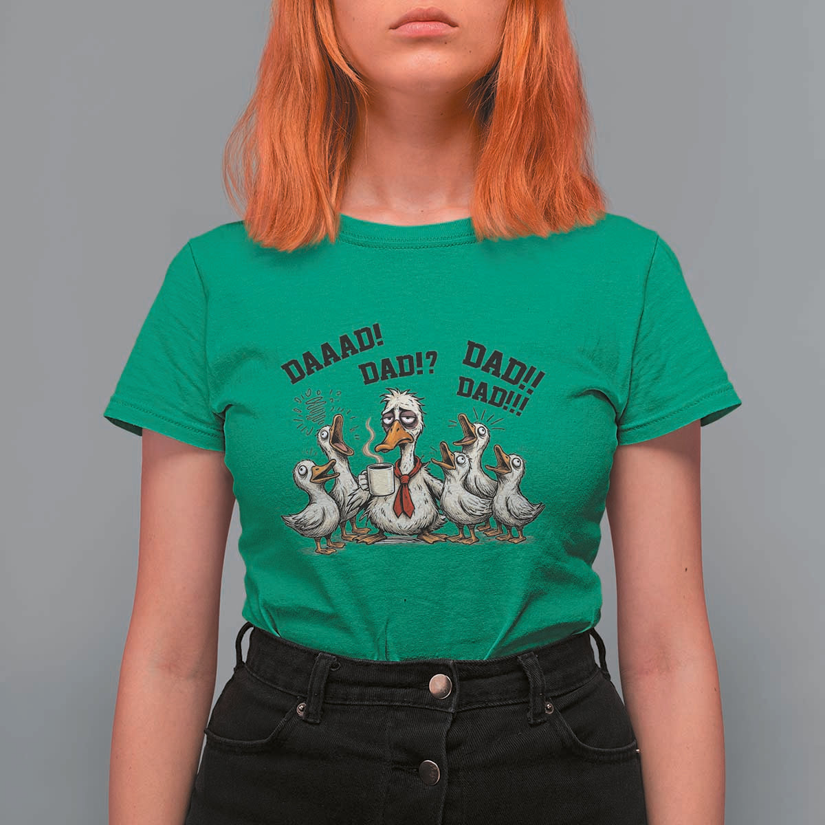 Funny Duck Dad Daaad Dad Dad T Shirt For Women Tired Dad Life Fathers Day Graphic