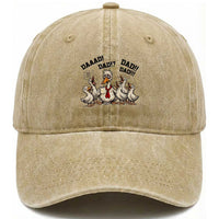 Funny Duck Dad Daaad Dad Dad Washed Cotton Baseball Cap Tired Dad Life Fathers Day Graphic