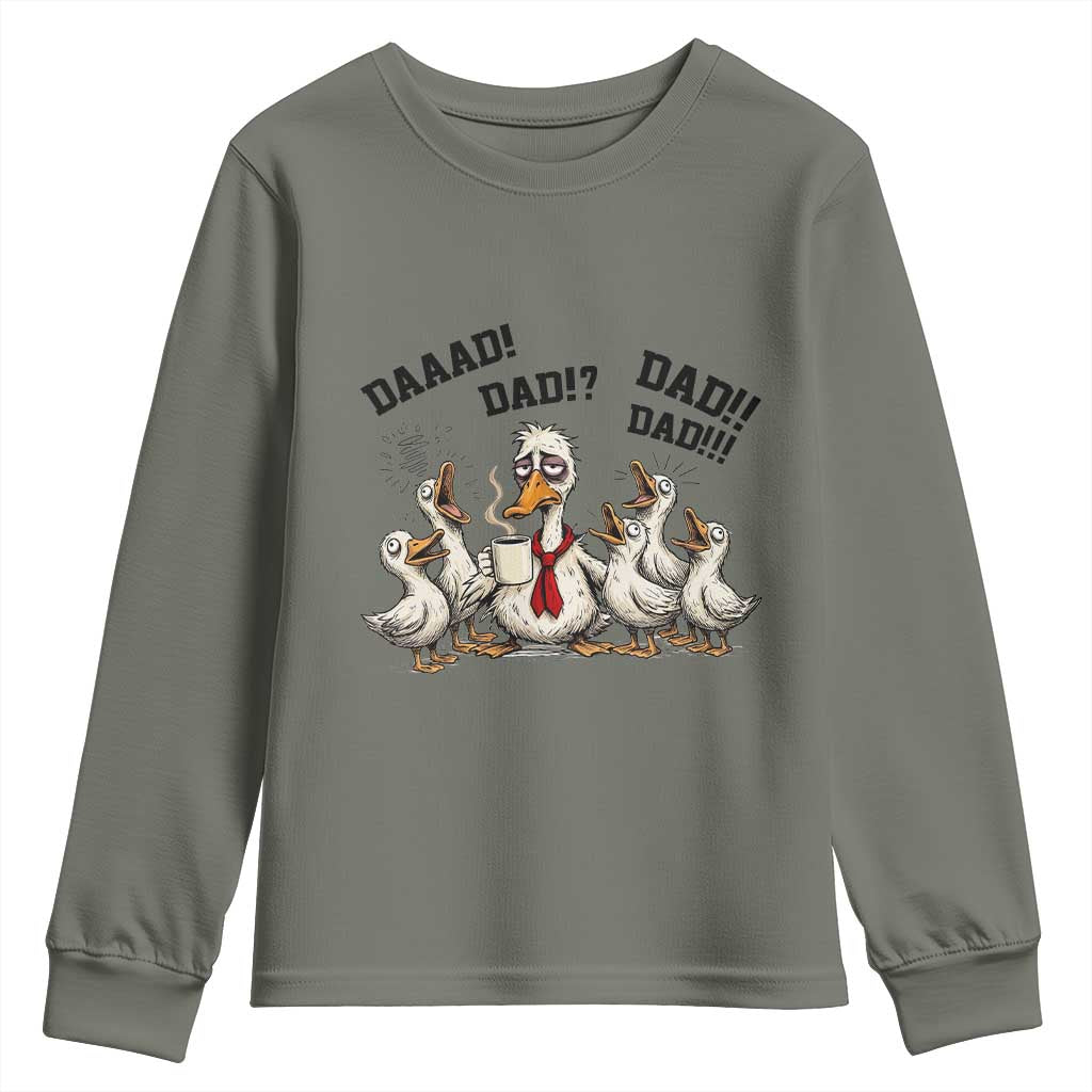 Funny Duck Dad Daaad Dad Dad Youth Sweatshirt Tired Dad Life Fathers Day Graphic