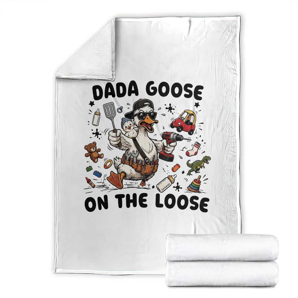 Dada Goose On The Loose Throw Blanket Funny Fatherhood Humor Gift