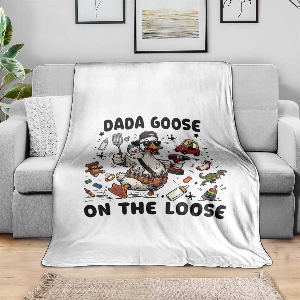 Dada Goose On The Loose Throw Blanket Funny Fatherhood Humor Gift