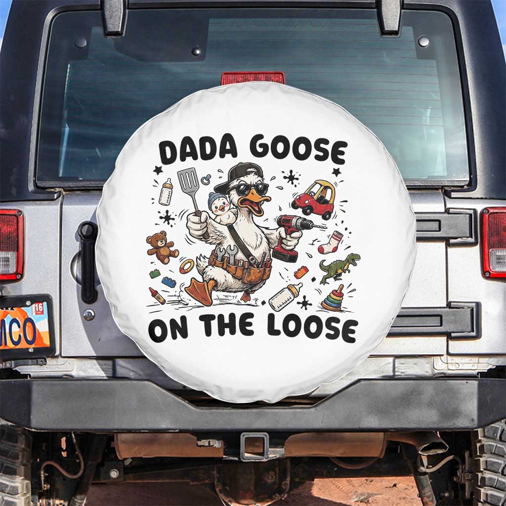 Dada Goose On The Loose Spare Tire Cover Funny Fatherhood Humor Gift