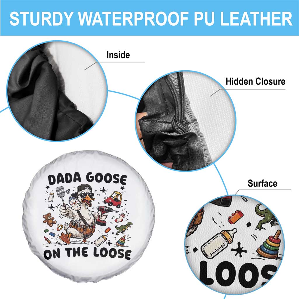 Dada Goose On The Loose Spare Tire Cover Funny Fatherhood Humor Gift