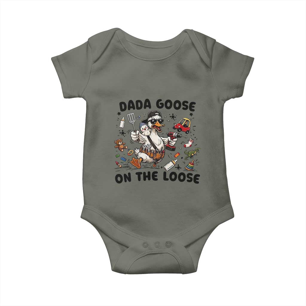 Dada Goose On The Loose Baby Onesie Funny Fatherhood Humor Gift