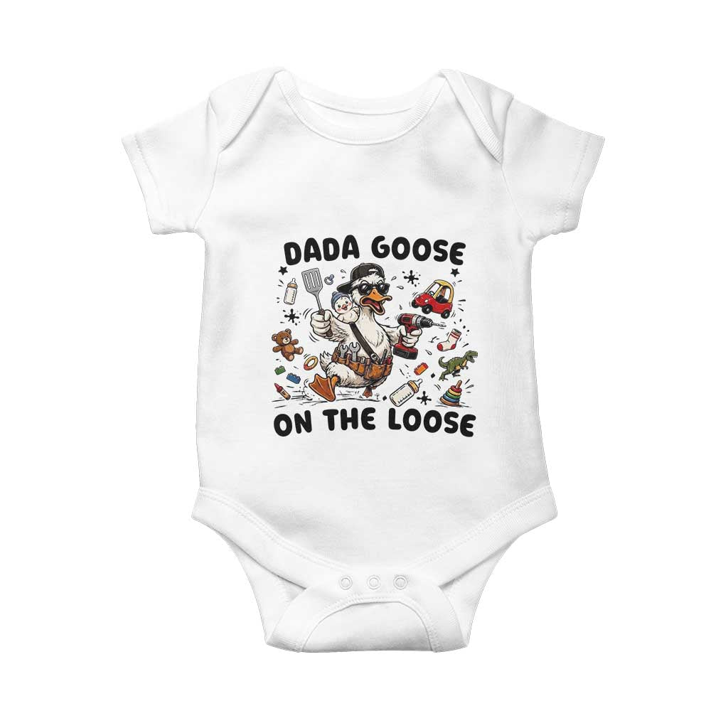 Dada Goose On The Loose Baby Onesie Funny Fatherhood Humor Gift
