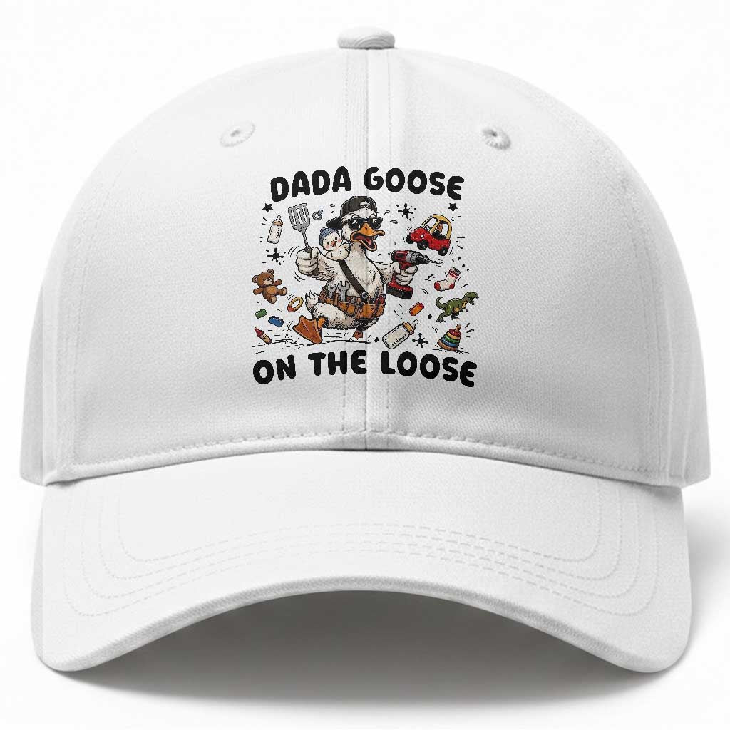 Dada Goose On The Loose Baseball Cap Funny Fatherhood Humor Gift