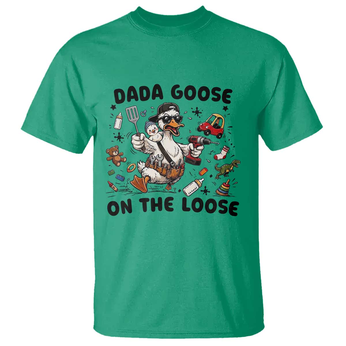 Dada Goose On The Loose T Shirt Funny Fatherhood Humor Gift