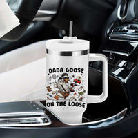 Dada Goose On The Loose Tumbler With Handle Funny Fatherhood Humor Gift