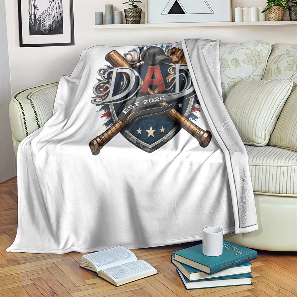 Baseball Dad Est 2026 Throw Blanket New Dad Father's Day Gift
