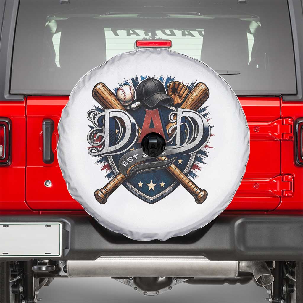 Baseball Dad Est 2026 Spare Tire Cover New Dad Father's Day Gift