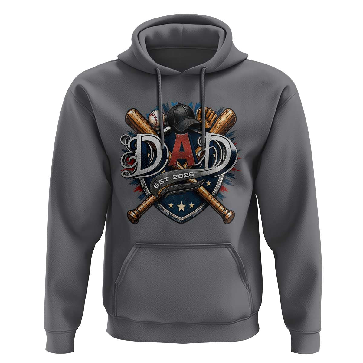 Baseball Dad Est 2026 Hoodie New Dad Father's Day Gift