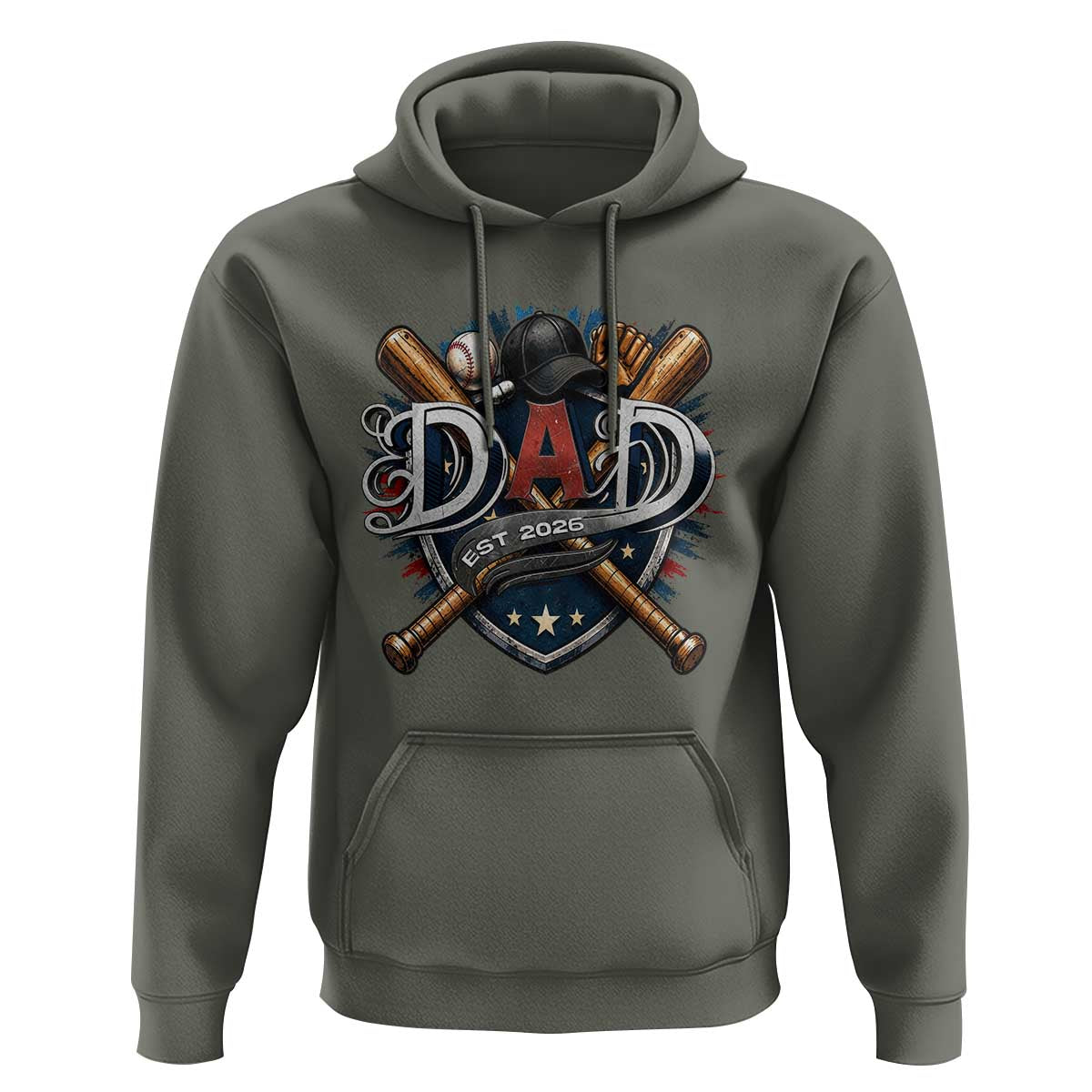 Baseball Dad Est 2026 Hoodie New Dad Father's Day Gift