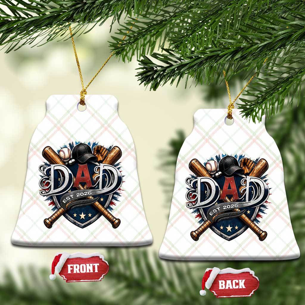Baseball Dad Est 2026 Ceramic Ornament New Dad Father's Day Gift