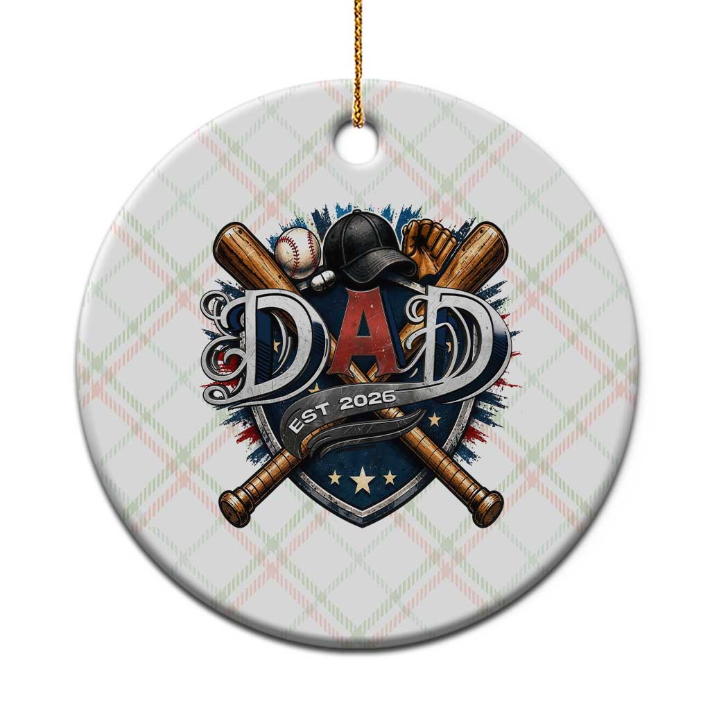 Baseball Dad Est 2026 Ceramic Ornament New Dad Father's Day Gift