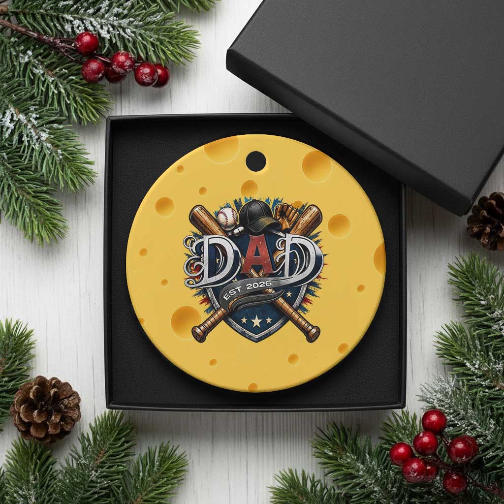 Baseball Dad Est 2026 Ceramic Ornament New Dad Father's Day Gift