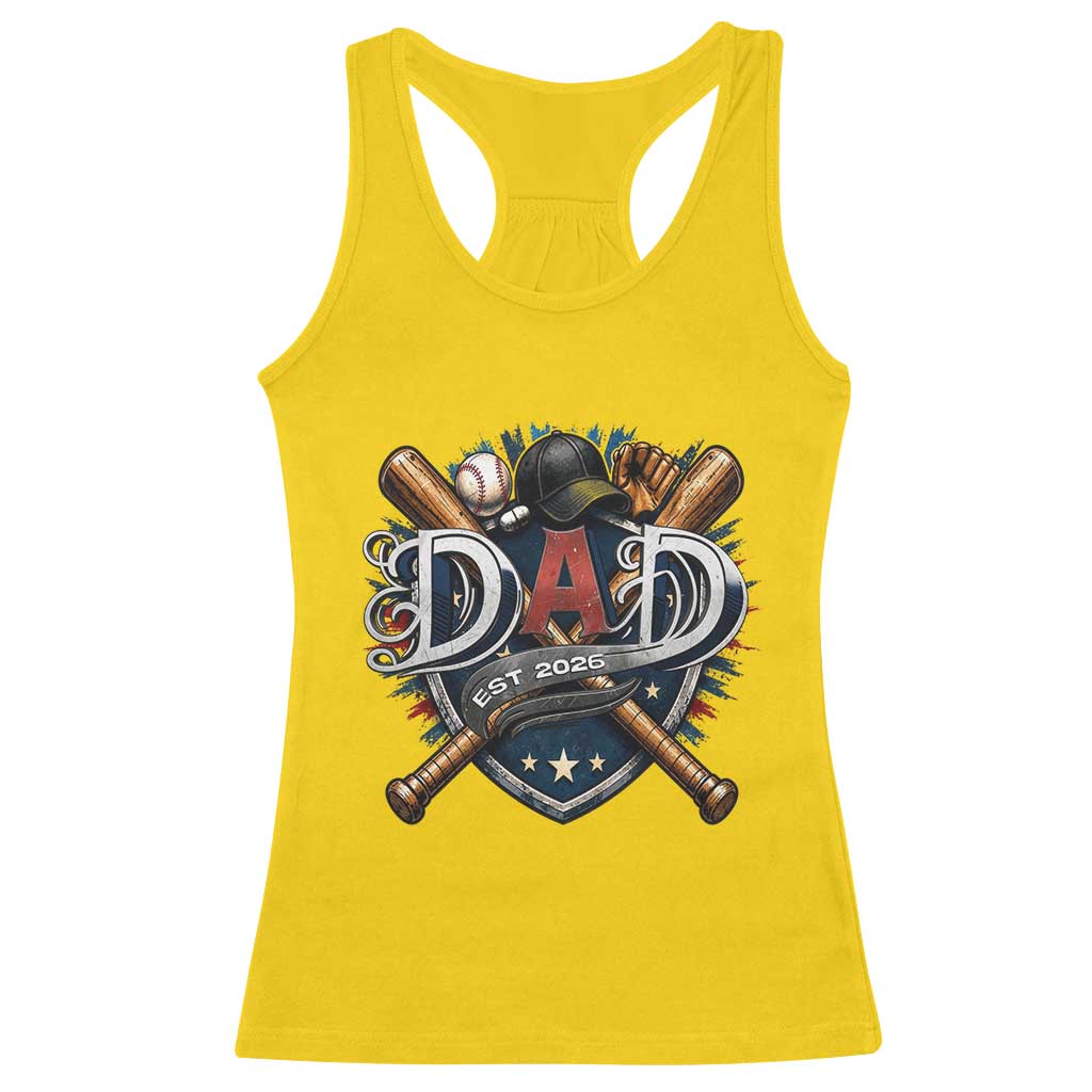 Baseball Dad Est 2026 Racerback Tank Top New Dad Father's Day Gift