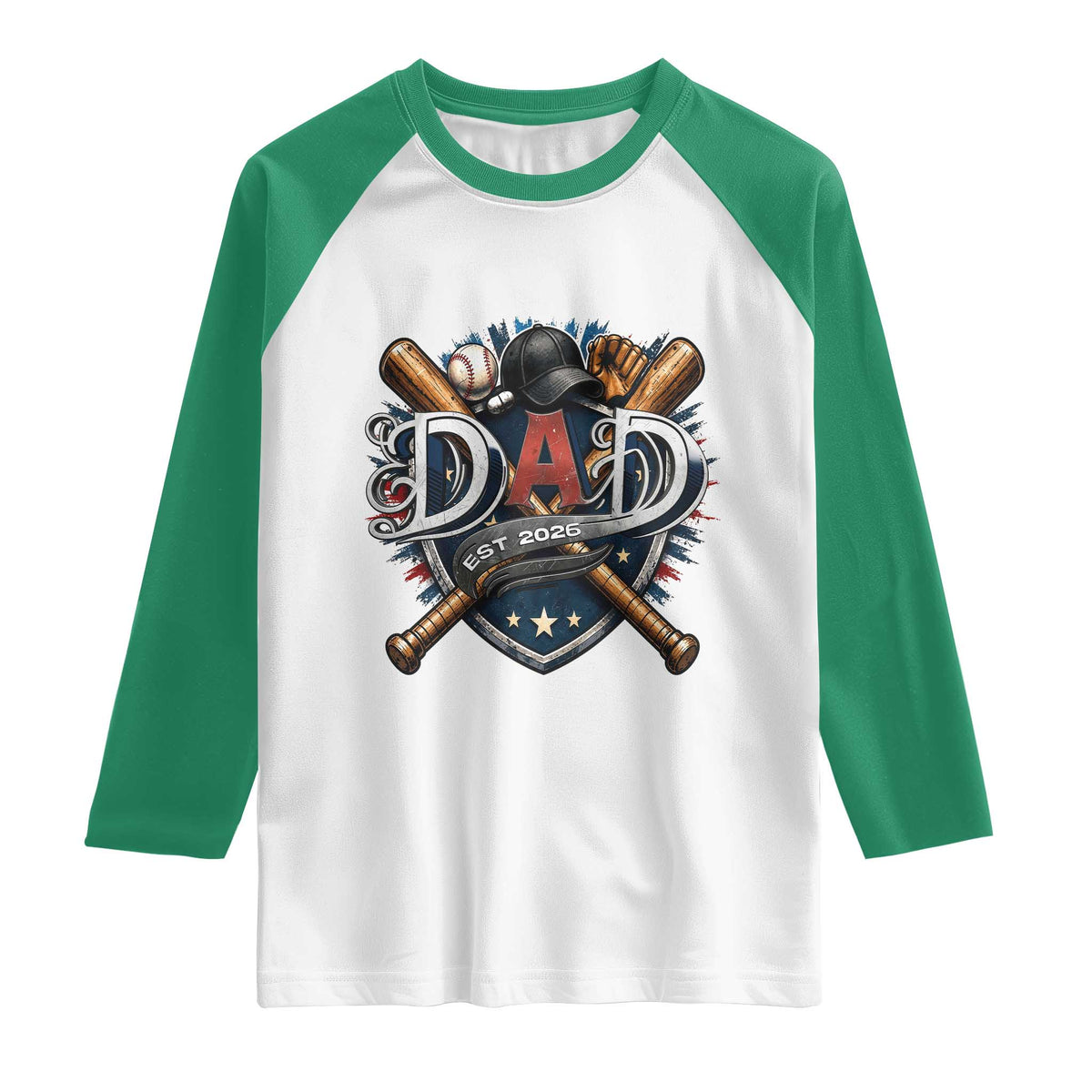 Baseball Dad Est 2026 Raglan Shirt New Dad Father's Day Gift