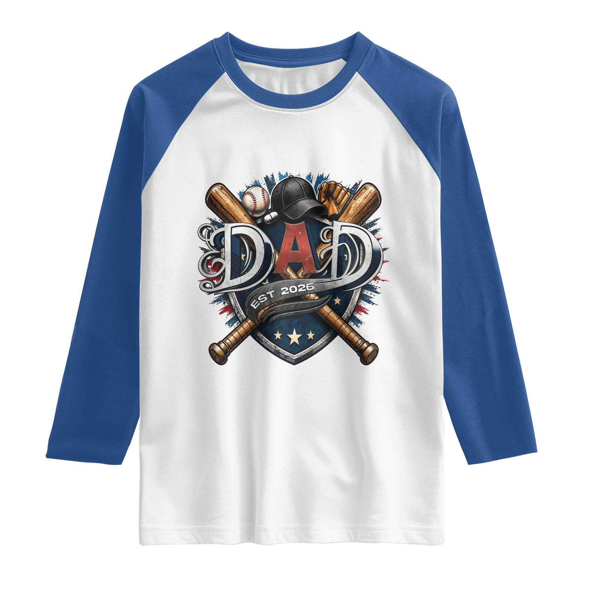 Baseball Dad Est 2026 Raglan Shirt New Dad Father's Day Gift