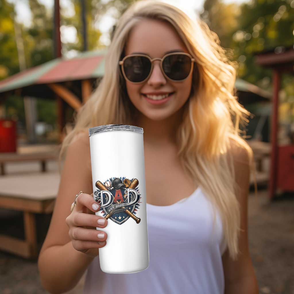 Baseball Dad Est 2026 Skinny Tumbler New Dad Father's Day Gift