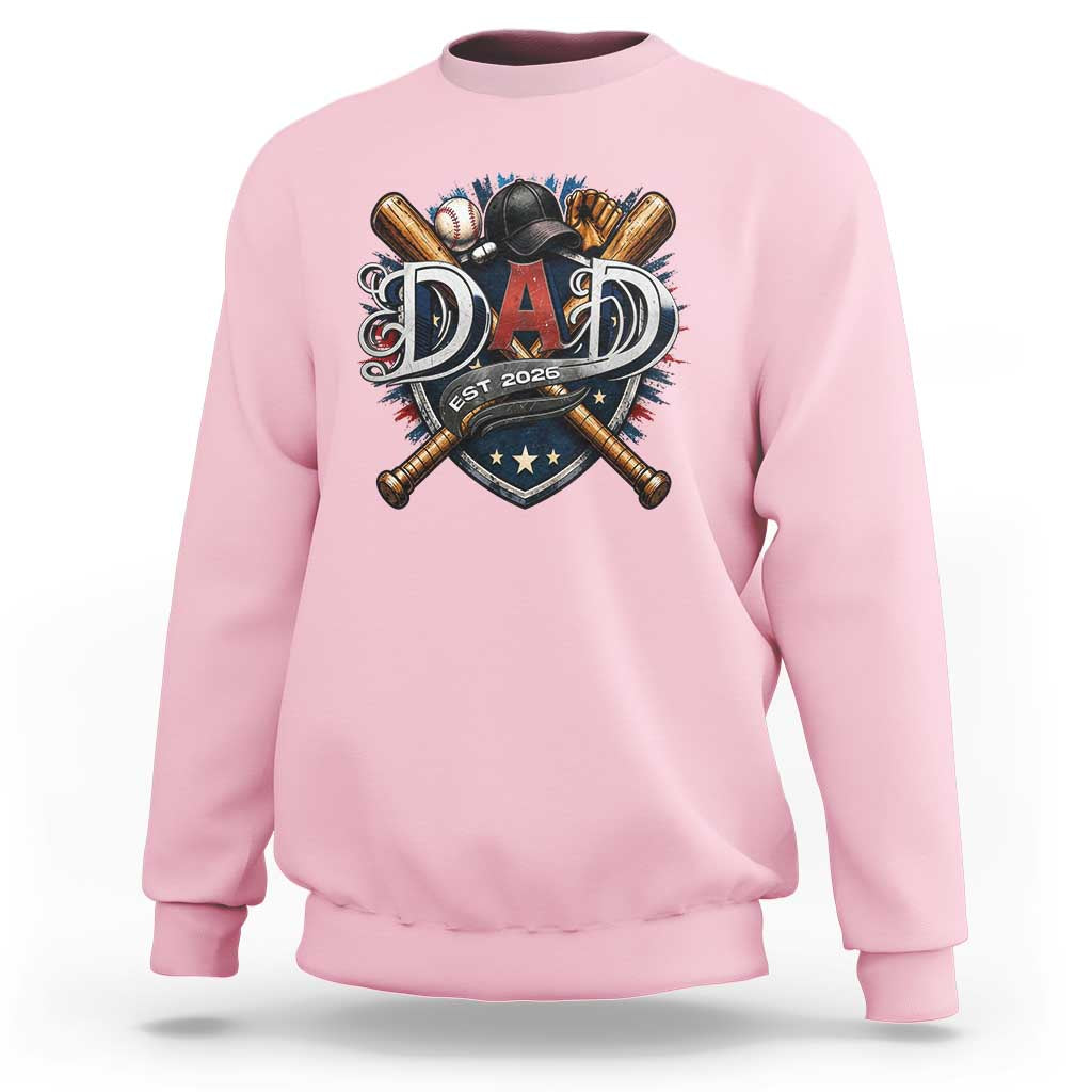 Baseball Dad Est 2026 Sweatshirt New Dad Father's Day Gift