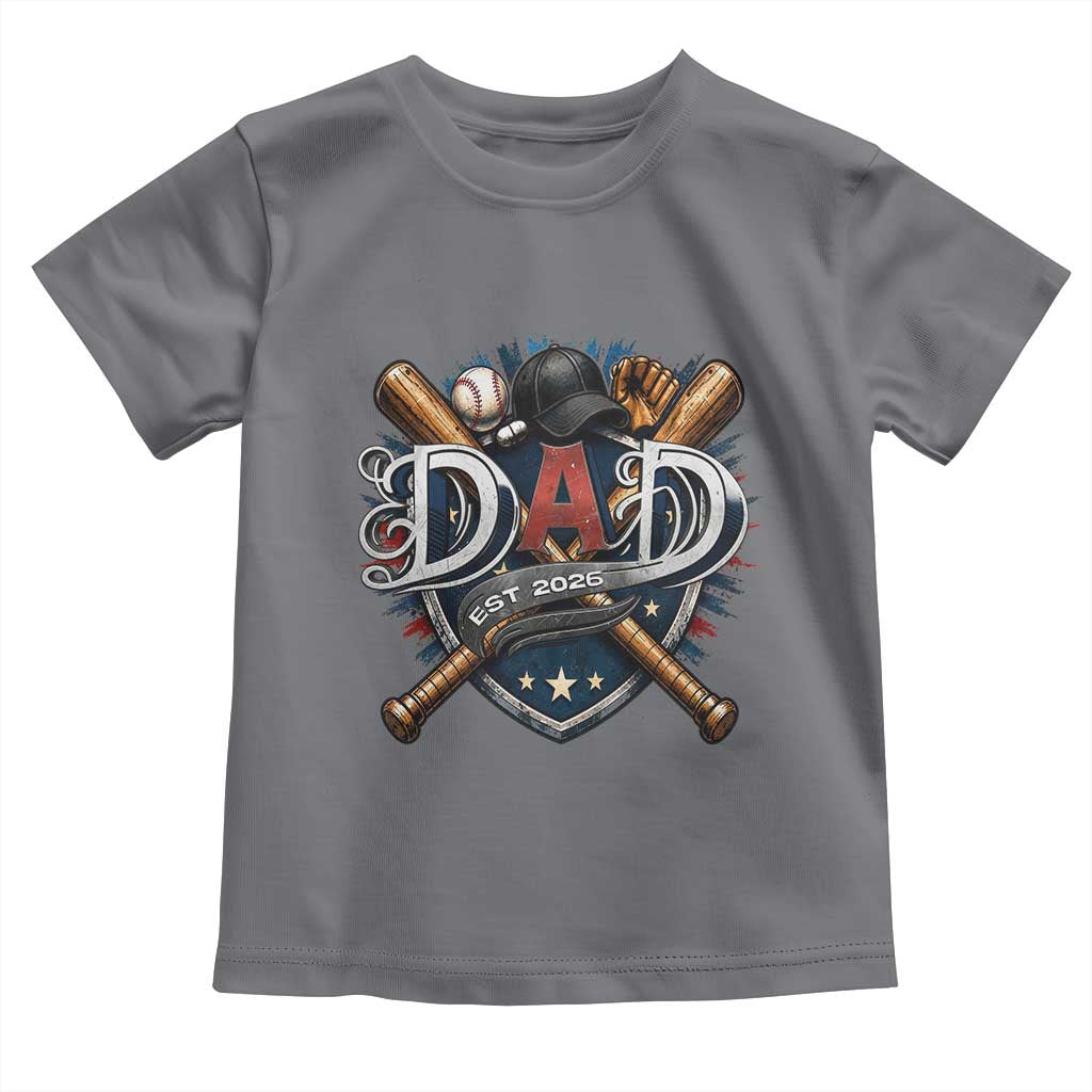 Baseball Dad Est 2026 Toddler T Shirt New Dad Father's Day Gift