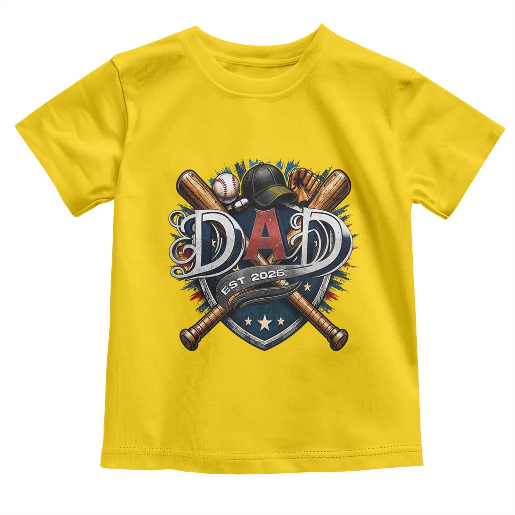 Baseball Dad Est 2026 Toddler T Shirt New Dad Father's Day Gift
