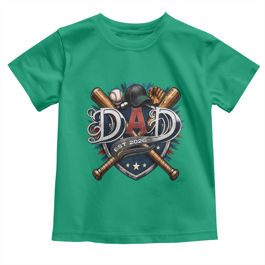Baseball Dad Est 2026 Toddler T Shirt New Dad Father's Day Gift