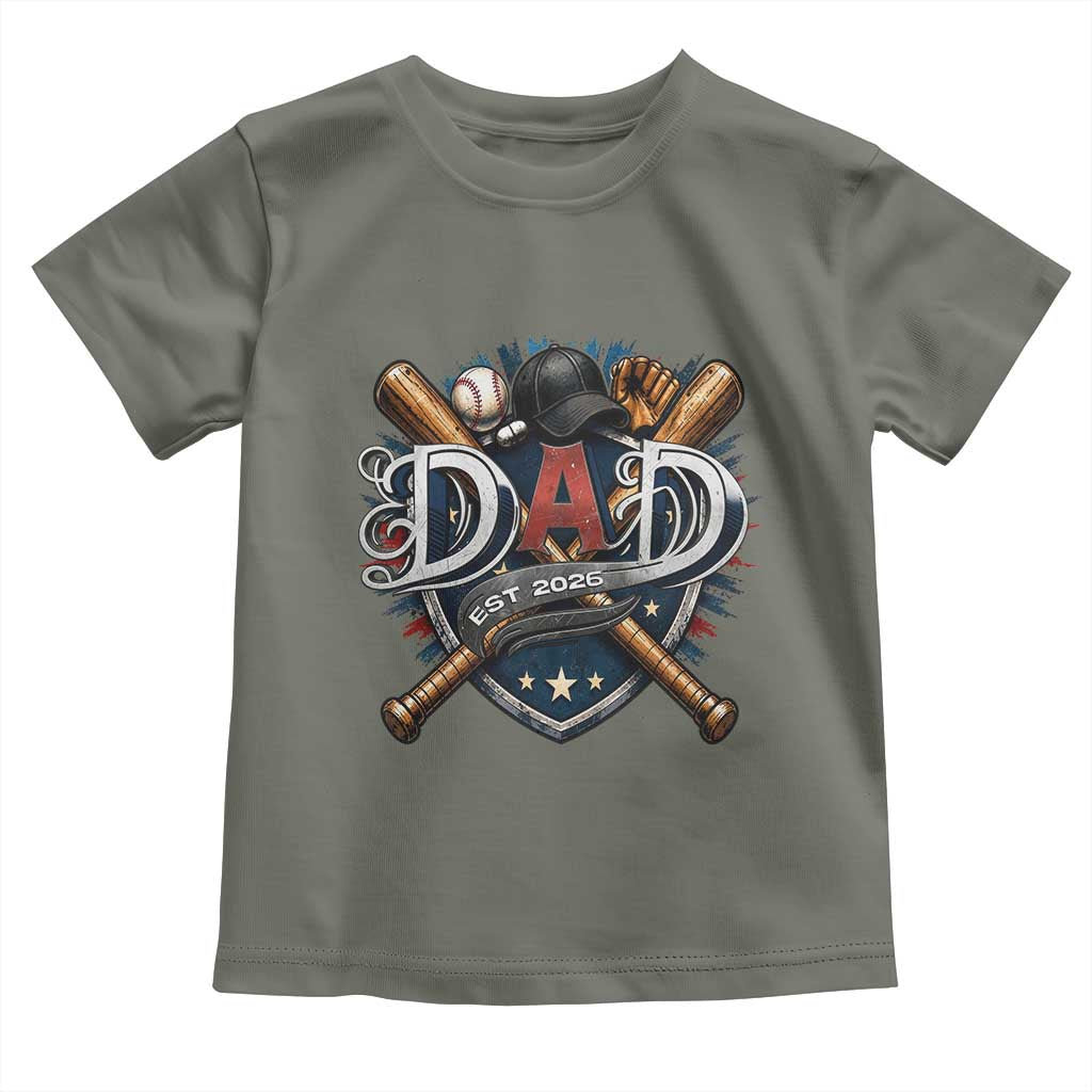 Baseball Dad Est 2026 Toddler T Shirt New Dad Father's Day Gift