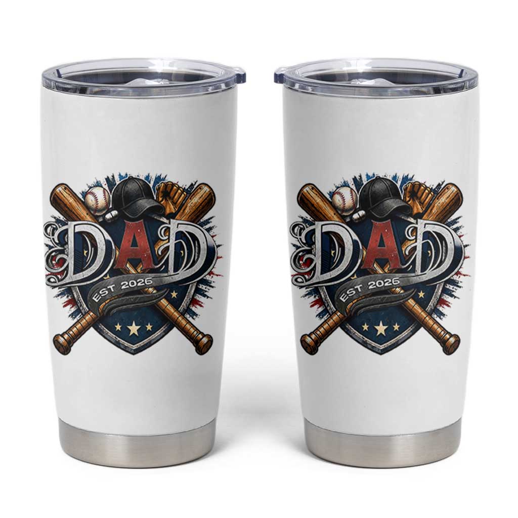Baseball Dad Est 2026 Tumbler Cup New Dad Father's Day Gift