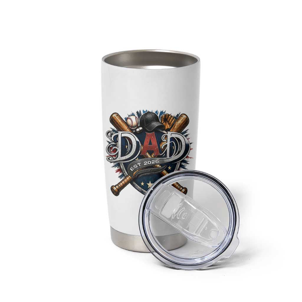 Baseball Dad Est 2026 Tumbler Cup New Dad Father's Day Gift